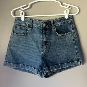 PacSun Women’s Denim Color Block Mom Shorts